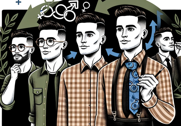 DALL·E 2024 01 07 08.45.01 The image depicts the journey of a person through Female to Male (FTM) transition, illustrating the transformation from a hesitant expression to a con