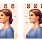 DALL·E 2024 04 09 16.28.09 Illustrate a side by side comparison of the same woman demonstrating both correct and incorrect voice training techniques, without any textual element