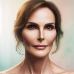 DALL·E 2024 05 03 10.46.01 A portrait of a woman with a serene expression, having undergone facial feminization surgery. The lighting is soft, enhancing the peaceful ambiance. T