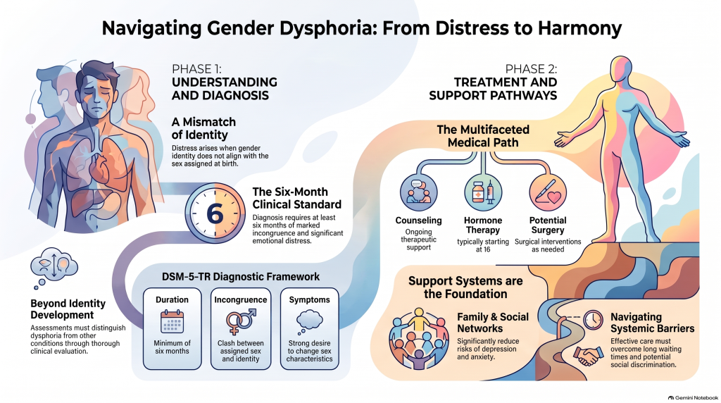 Navigating Gender Dysphoria Process Infographic